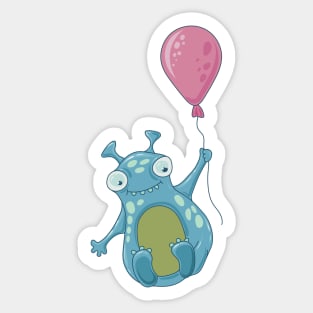 Monster with a balloon Sticker